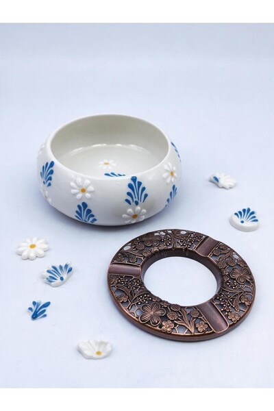 sharp&art Papatya Series Ceramic Ashtrays and Sugar Bowls, 4 Different Colors, Available in Single or Double Sets
