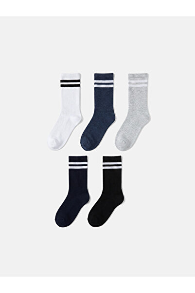 LC Waikiki Rmz Gi̇yi̇m Farkiyla Striped Boys' 5-Piece Socks