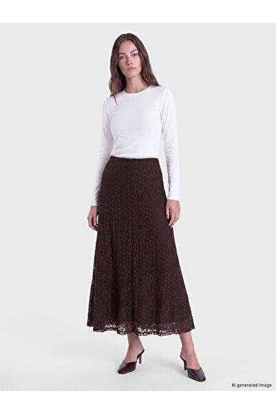 LC Waikiki Rmz Gi̇yi̇m Farkiyla Waist Drawstring Lace A-Line Skirt