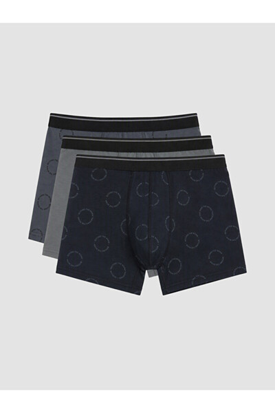 LC Waikiki Rmz Gi̇yi̇m Farkiyla Cotton Flexible Men's Boxer 3-Pack