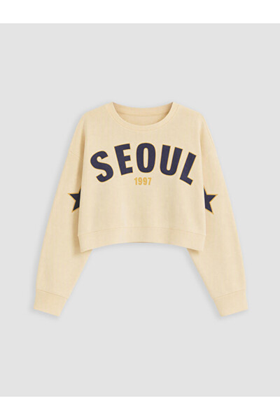 LC Waikiki Rmz Gi̇yi̇m Farkiyla Printed Girls' Thick Sweatshirt