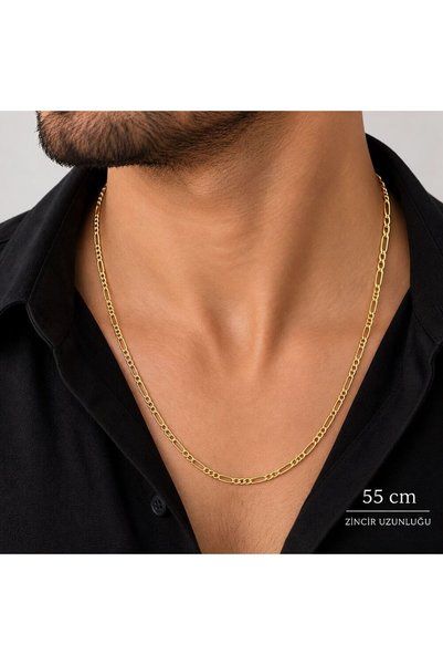 Sembol Gold 14 Ayar Erkek Figaro Altın Zincir 55 cm