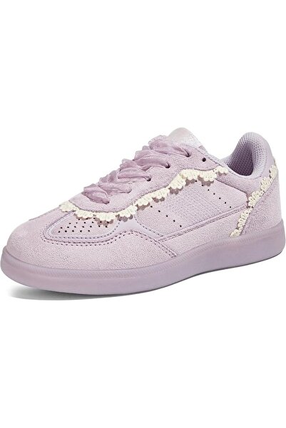 lucky step Kids Lace Detail Fashion Retro Sneakers Girls Casual Gum Rubber So...