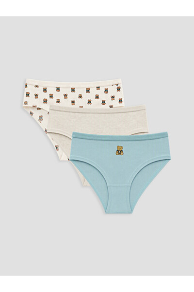 LC Waikiki Rmz Gi̇yi̇m Farkiyla Embroidered Hipster Panties 3-Pack