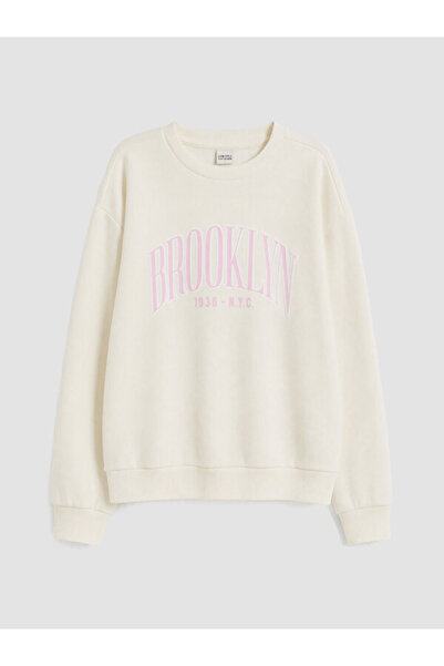 LC Waikiki Rmz Gi̇yi̇m Farkiyla Nyc Printed Girls' Sweatshirt