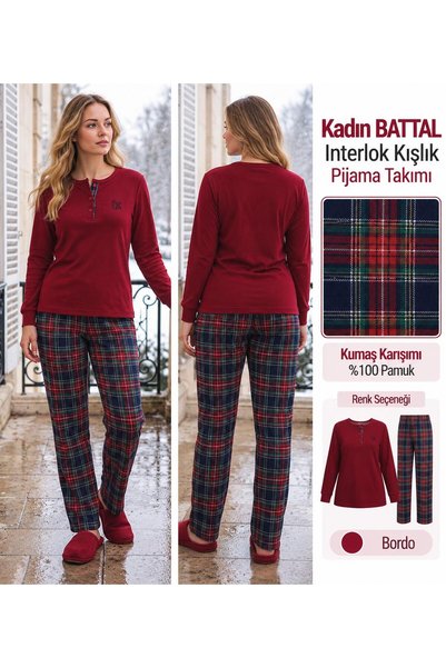 Tarık Homewear Angelina Γυναικείο Σετ Πιτζάμες με Κουμπιά στο Γιακά 100% Βαμβ...