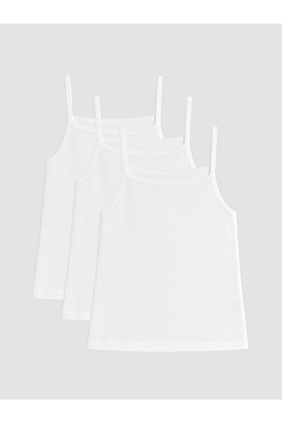 LC Waikiki Rmz Gi̇yi̇m Farkiyla 3-Piece Square Collar Girls' Undershirt