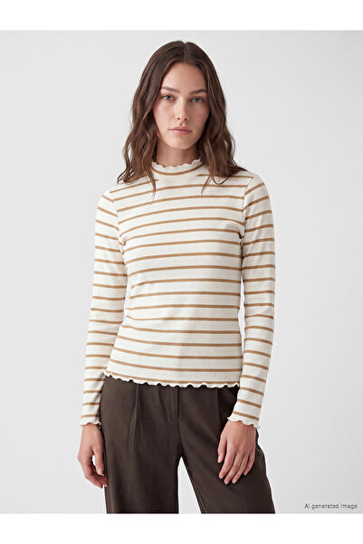 LC Waikiki Nevavm with a Difference Lcw Modest Beige Camisole Striped Super S...