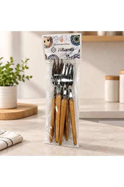FMA Metal Small Fork with Wooden Handle