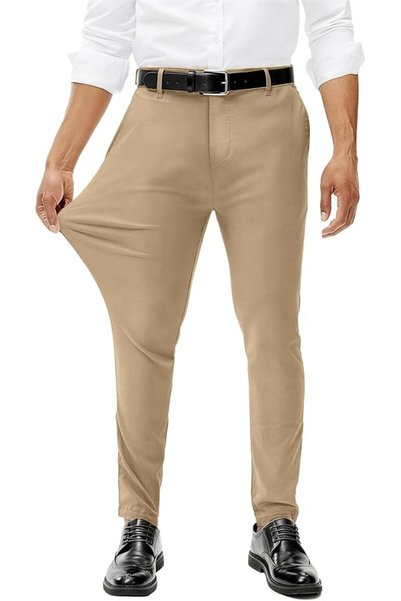 GENERAL Comdecevis Mens Stretch Dress Pants Slim Fit Skinny Wrinkle Free Expa...
