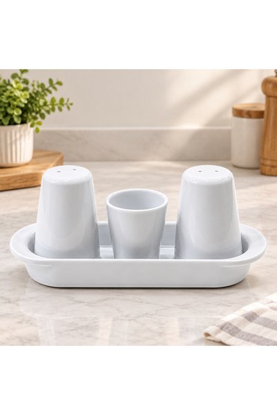 FMA Gözde White Salt and Pepper Shaker Set