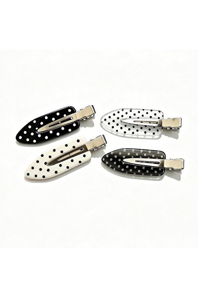 GENERAL Polka Dot Retro Hair Clips makeup hair clips No Bend Resin Hair Barre...