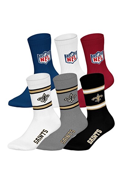 NFL Unisex Socken, 6er Pack - Teams, 6Pack Crew Socken, Fußball, Logo, Baumwo...