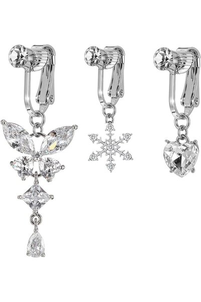 ANYUAN 3Pcs Fake Belly Button Rings for Women - Clip On Non Piercing Navel Ri...