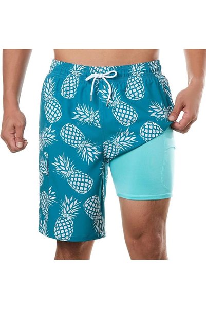 GENERAL BRISIRA Mens Swim Trunks Bathing Suit 9 Inch Inseam Compression Liner...