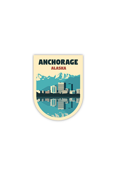 Anchorage Sticker – Anchorage Alaska ABD Şehir Sticker, Amerika Seyahat & Doğa Sticker, Alaska Tatil & Kamp Temalı, Su Geçirmez & UV Dayanıklı Dekoratif Sticker**