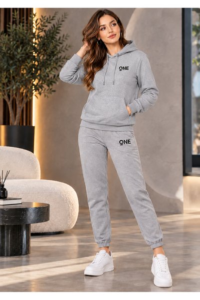CLOTHES33 Hooded Sweatshirt 2-Piece Combination Winter Shardooned One Printed...