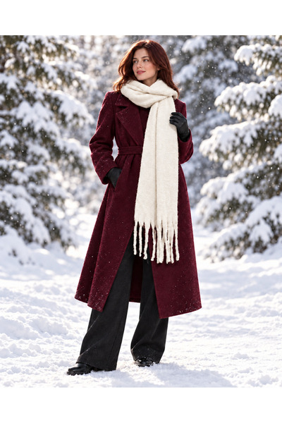 twenty ipek Imported Puffy Cherry Scarf Shawl - Curled Scarf Shawl - Puffy Ch...