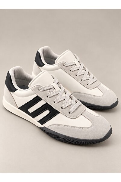 NK Lima Kadın Beyaz Siyah Detay Memory Foam Hafızalı Ortopedik Tabanlık Günlük İnce Taban Sneaker Yürüyüş Spor Ayakkabı