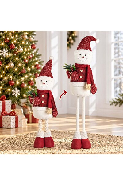 OEM Figurina Decorativa de Craciun Ren cu Picioare Telescopice si Costum Rosu...
