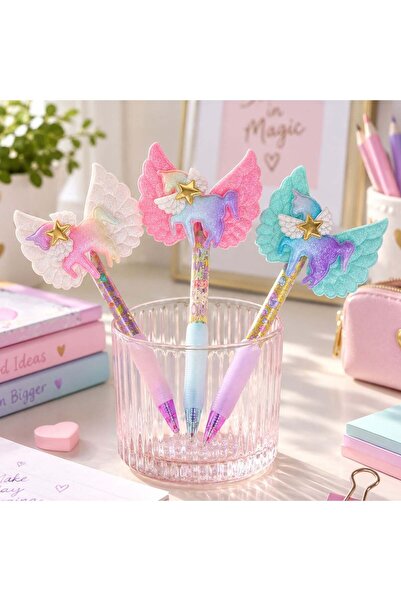 OEM Pix cu Cerneala Termosensibila Topper Unicorn cu Aripi si Glitter (3 Modele)