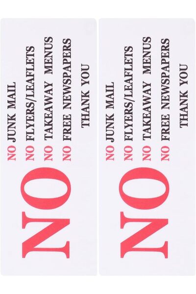 Generic 2pcs No Junk Sticker Weatherproof Mailbox Warning Sign Versatile Adhe...