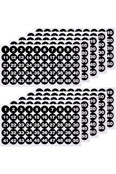 X SPRING Number Stickers, 10 PCS Self-Adhesive Number Labels 1-50 with 2.54CM...