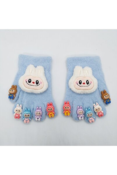 Mustran Unisex Children's Finger-Tip Cute 3D Figured Plush Knitted Lycra Glov...