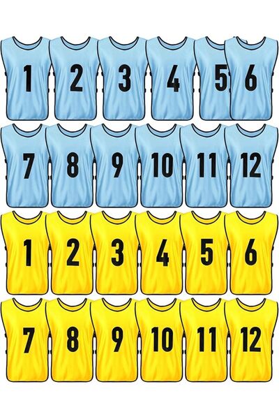Yahenda 24 Pcs Soccer Scrimmage Practice Vests Reversible Numbered Soccer Tea...