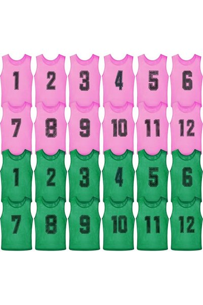Vabean 24 Pack Nylon Mesh Scrimmage Team Practice Vests Pinnies Jerseys Train...