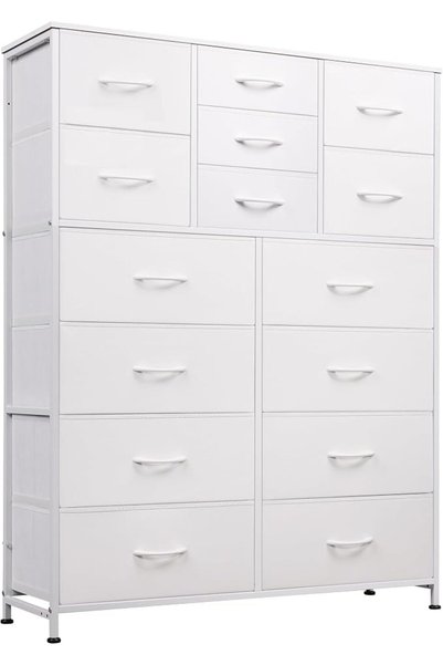 Bentifar Tall Dresser with 15 Drawers, Fabric Dresser for Bedroom, Chest of D...