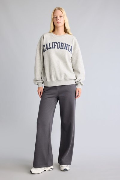 DeFacto Straight Fit Mid-Waist Tapered Leg Sweatpants I8793Ax26Au