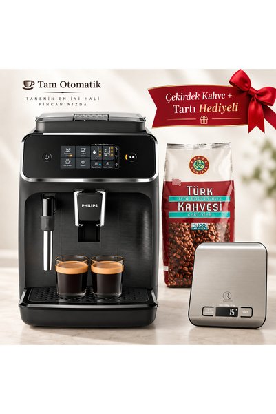 Philips EP2220/10 12 Kademeli Öğütüm Espresso Makinesi Espresso Çekirdek 1 Kg ve Tartı Hediyeli