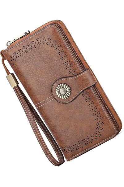 Generic Women's RFID Blocking Leather Wallet, Large Capacity Clutch with 12 C...