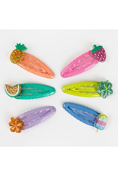 OEM Clame de Par Ondulate cu Glitter & Fructe 5,5cm - 6buc