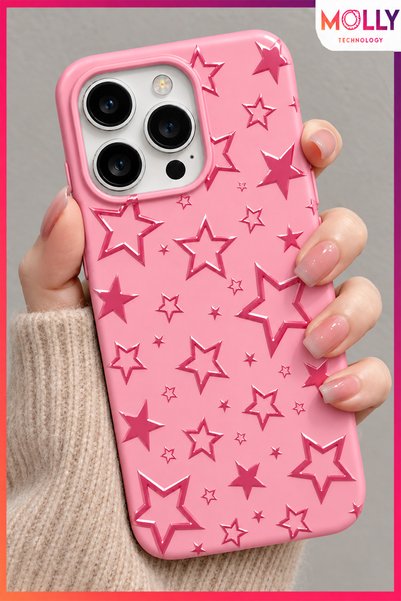 Molly Black Glossy Star Pattern Silicone Case for iPhone 12 Pro Max