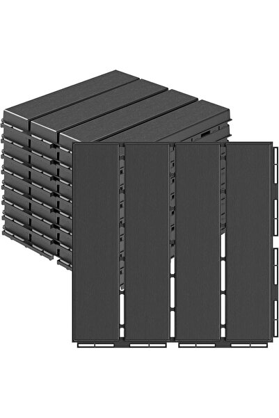 GENERAL Plastic Interlocking Deck Tiles 9 Pack, 12"x12" Waterproof Indoor Out...
