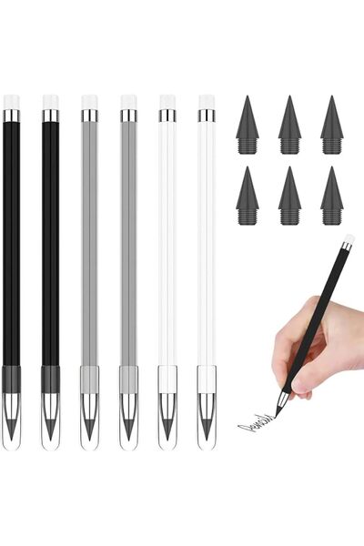 NALACAL 12 Pcs Everlasting Pencil Set with Eraser & Replacement Nibs, Infinit...