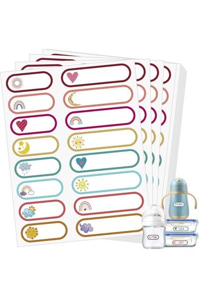 TERRIFI 480 Pcs Baby Bottle Labels for Daycare, Waterproof Self Laminating Na...