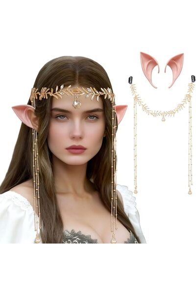 SYOSI Renaissance Elf Costume Accessories, Woodland Fairy Crown Headpiece, Po...