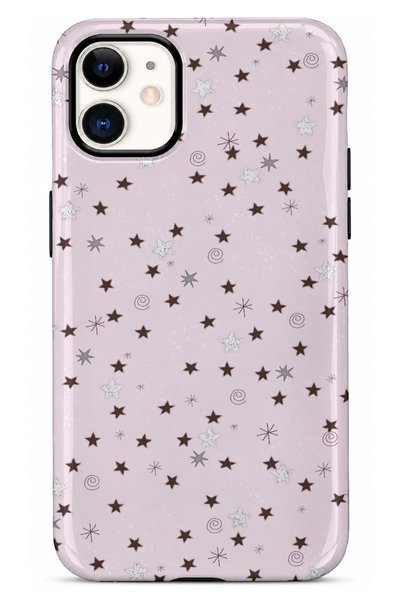 EDELFU متوافق مع iPhone 11 - غطاء Pink Star، غطاء مزدوج الطبقات، غطاء حماية ذ...