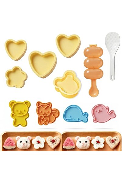 GENERAL 11 Pcs Onigiri Mold Maker Set, 3 Rice Ball Molds and 4 Animal Biscuit...