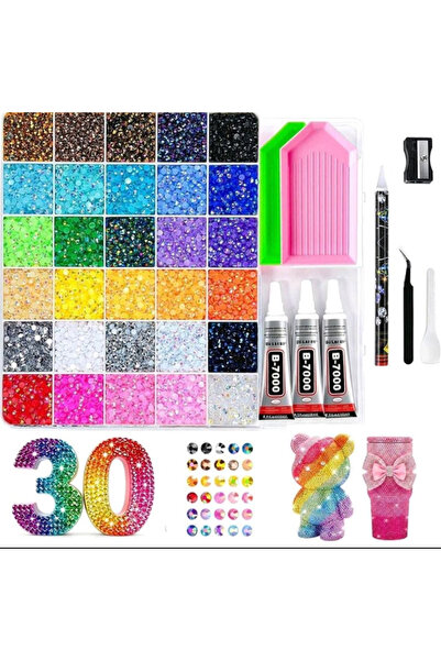 Generic Brand Crystal Stones and Shiny Decorations Kit for DIY Projects - 30 ...