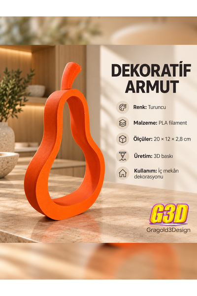 Gragold3Design Modern Armut Obje | 20 cm - Şık Masa Üstü & Kitaplık & Konsol ...