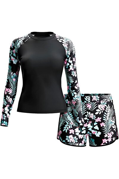 GENERAL Lukovee Women's Long Sleeve Rash Guard Set, 2 Piece Long Sleeve UPF 5...