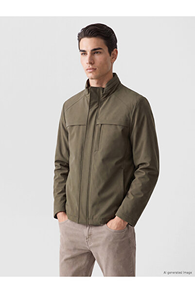 LC Waikiki Nevavm Farkıyla Lcwaikiki Classic Khaki Regular Fit Stand Collar M...