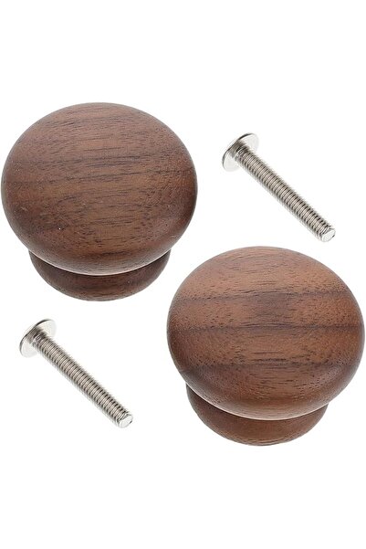 GENERAL Generic 2pcs Wood Drawer Handles Round Cabinet Knobs Farmhouse Dresse...