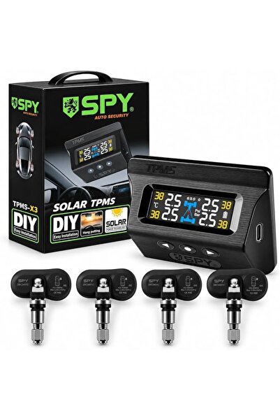 SPY نظام مراقبة ضغط الإطارات بالطاقة الشمسية TPMS-X3 |   منفذ USB-C مُحسّن | ...