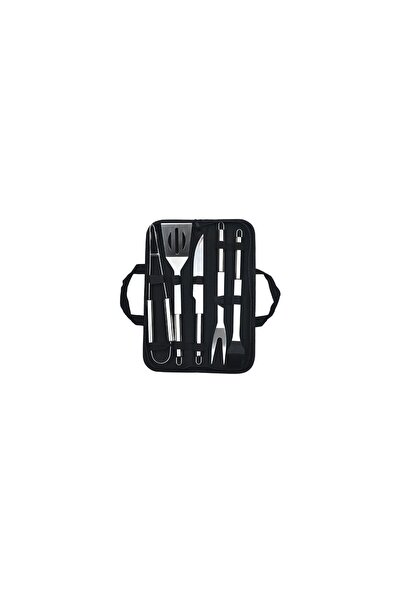 OEM Set 5 Ustensile pentru Gratar, din Otel Inoxidabil, Geanta Oxford, Argintiu