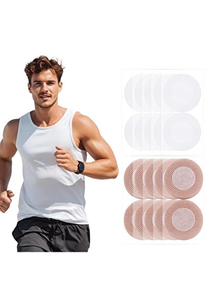 Bukela 20 Pcs Invisible Nipple Covers for Men with White and Beige, Sweat-Pro...